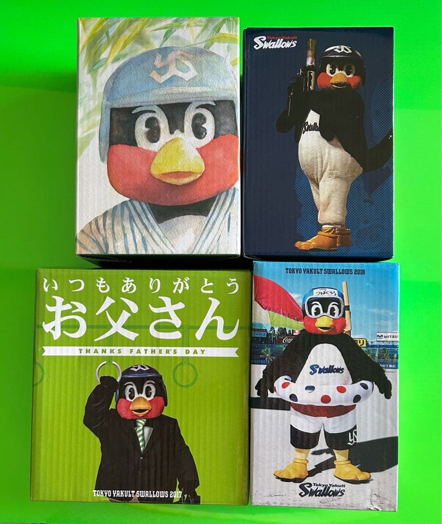 つば九郎　フィギュア　ボブルヘッド　新品　4体セット　ヤクルトスワローズ