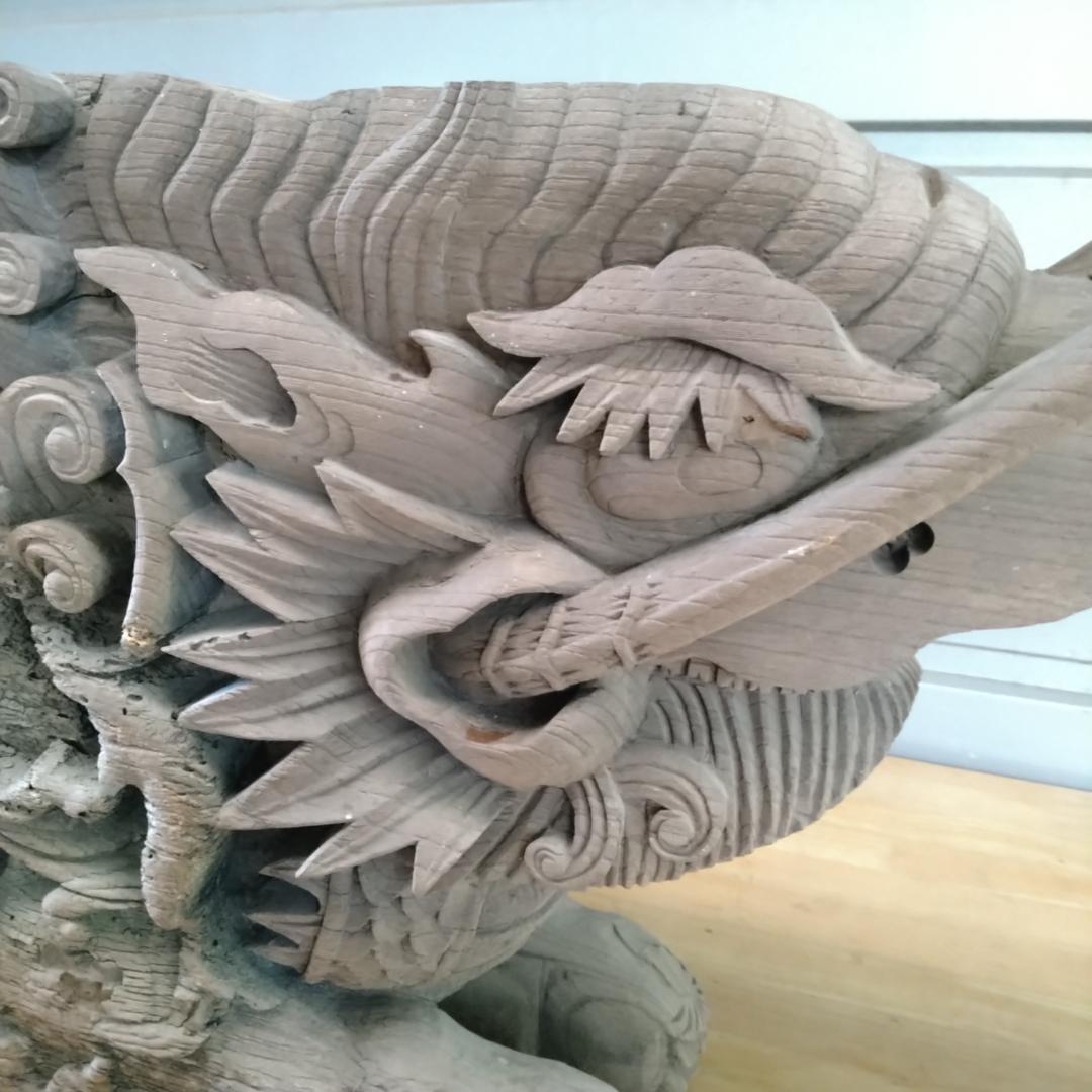 入手困難 象鼻 木鼻 木彫り 彫刻 手作り 高さ44cm 幅55cm 江戸時代