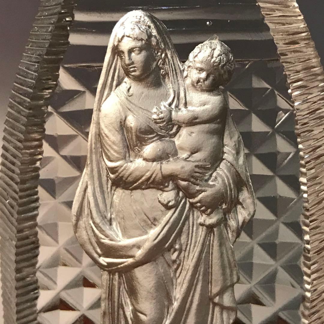 極希少とても古い聖母マリアとイエスの美しいオーナメント☆クリスタル＆セラミック☆