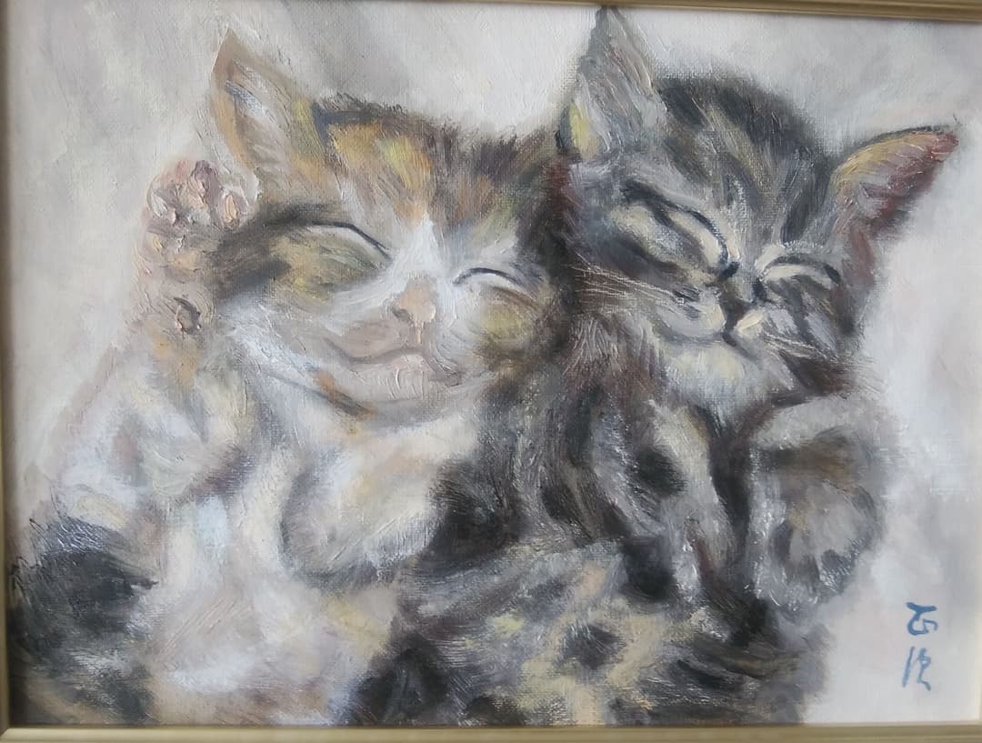 #絵画 #油絵 #猫