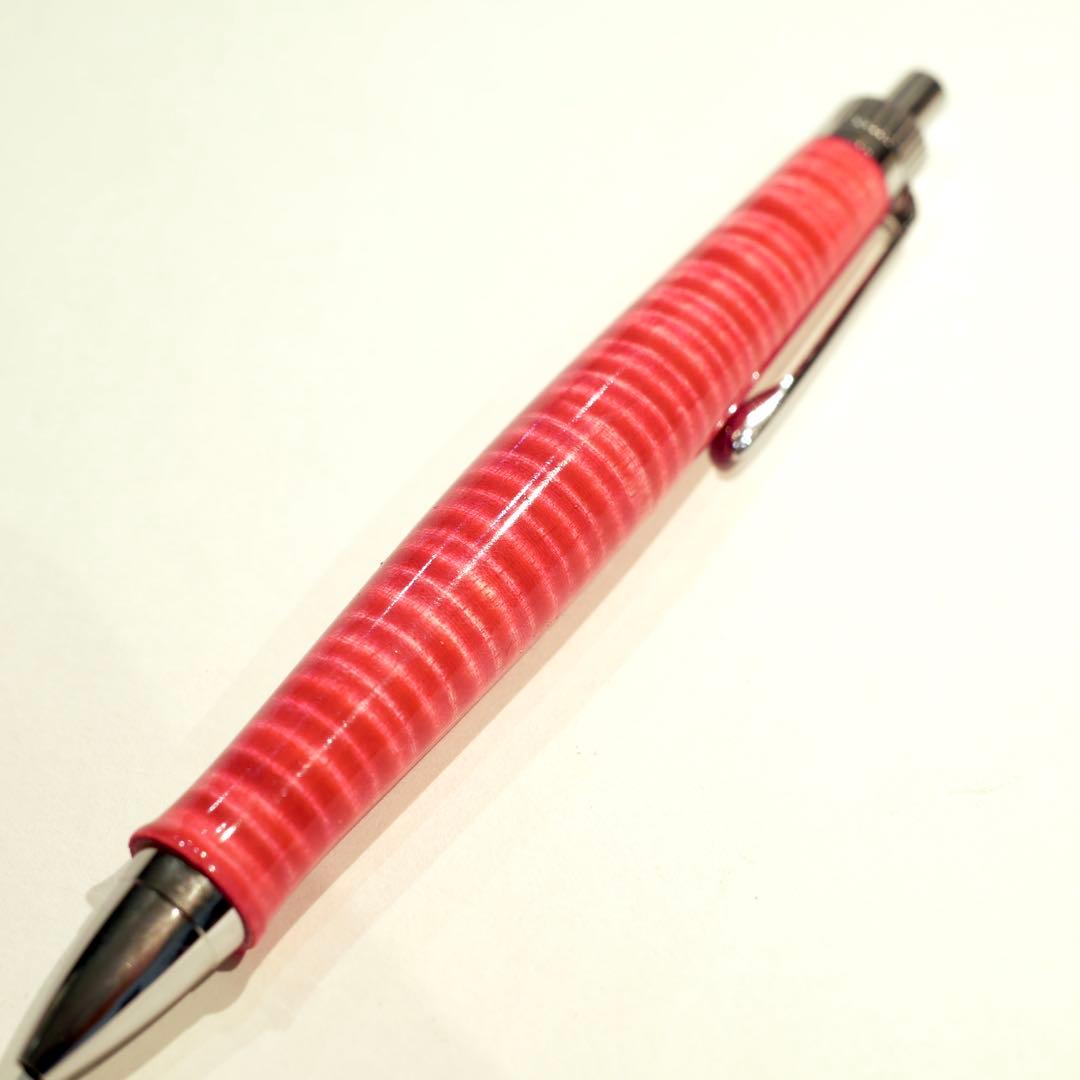 木軸ペン　ラッカー仕上げ　楽器　ギター　縮杢　極上杢