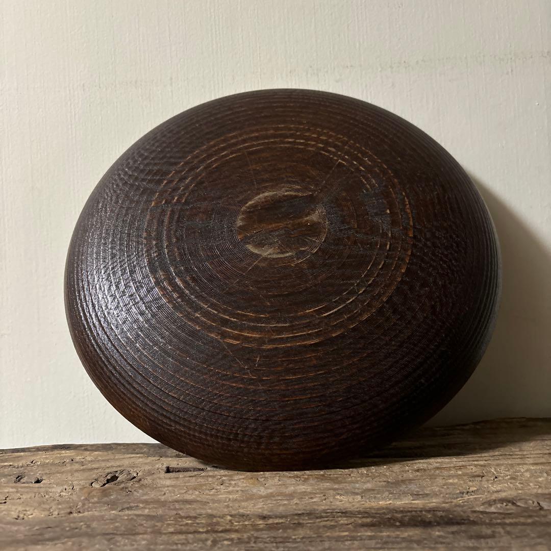 千筋 独楽文 木地盆　⑧丸盆　栗盆　アンティーク　 茶懐石　古美術　酒器検:李朝