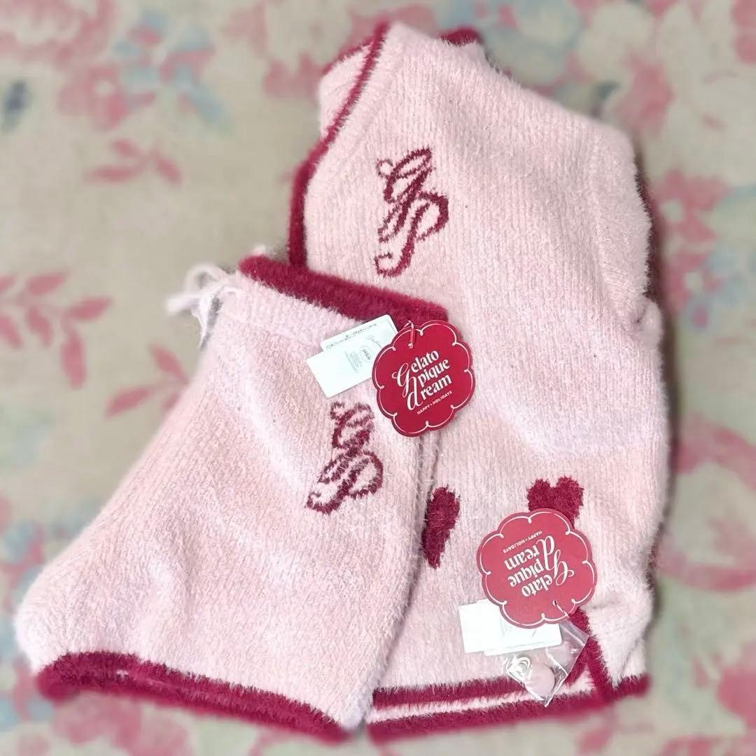 ジェラートピケ ジェラピケ ラメフェザーカーディガン&ショートパンツセット