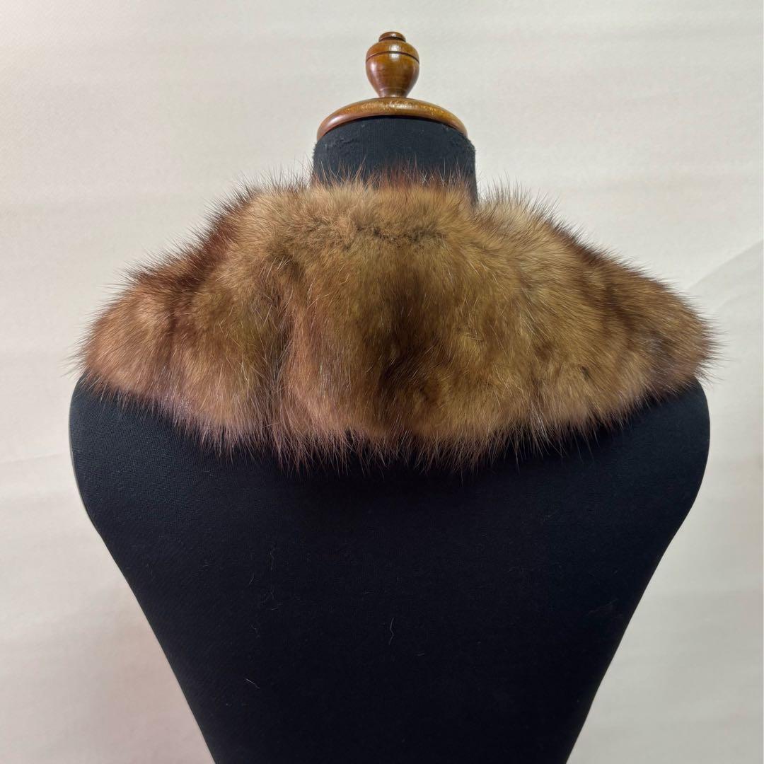 美品 Leilian レリアン セーブルファーカラー クリップ付 リアルファー