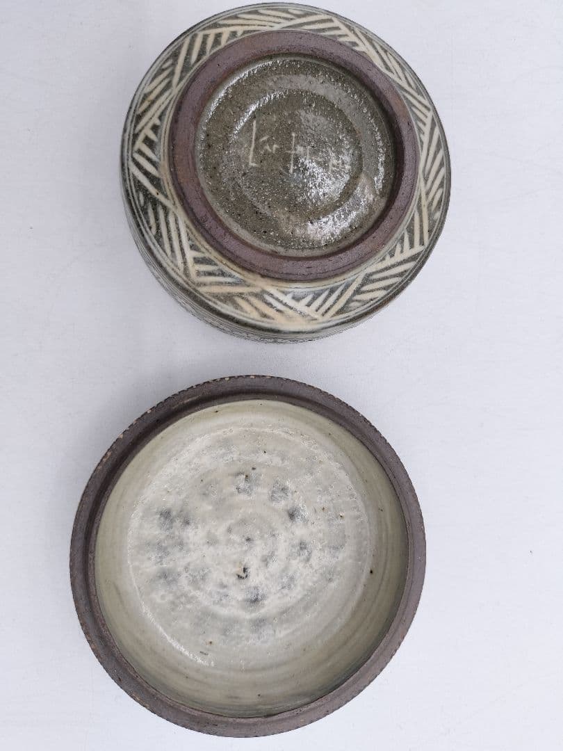 c455 香合 富士五湖窯 青三島 細川秀年 木箱 茶道具 古物