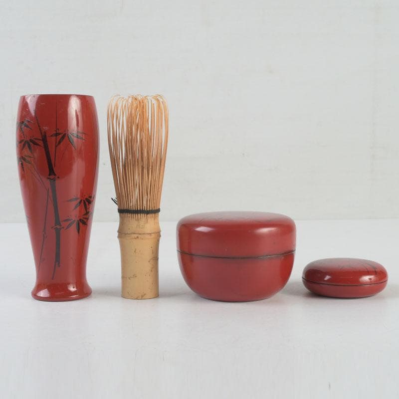 茶道具　利休茶箱　京焼　加藤昌山作　茶碗　振出など　八点一式　仕覆付　M9579