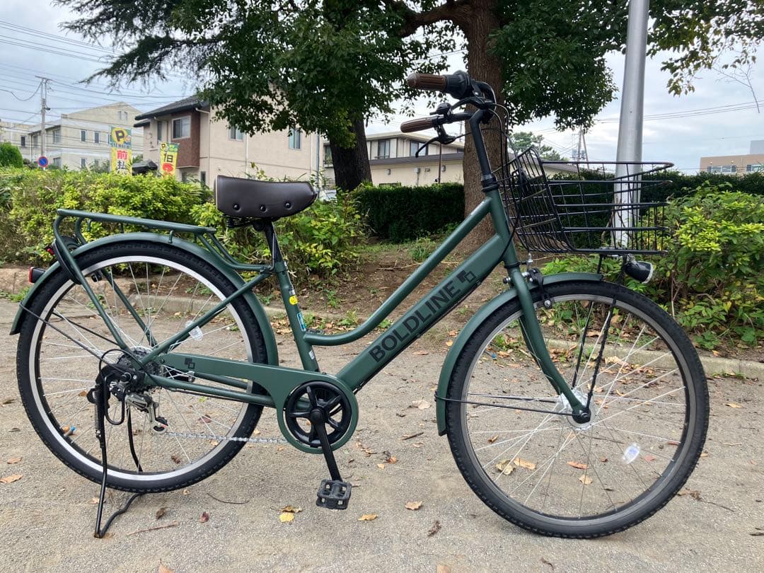 【引き取り限定】あさひ ボールドライン(マットオリーブ)BAA266HD-Ｏ