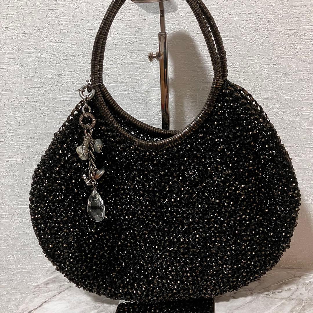 アンテプリマ ビジュー付き ワイヤーバッグ ブラック ハーフムーン