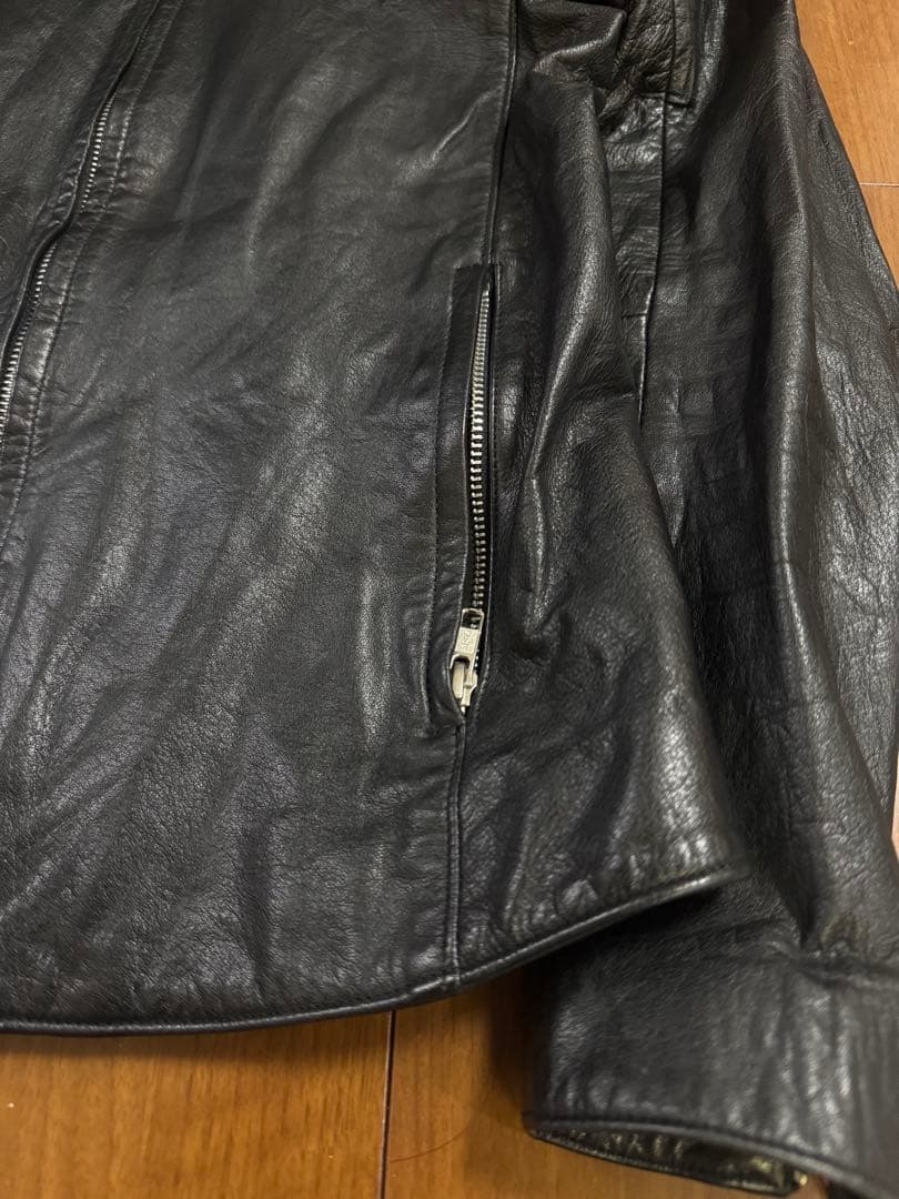 LAD MUSICIAN 本革 シングルライダースジャケット ブラック 42