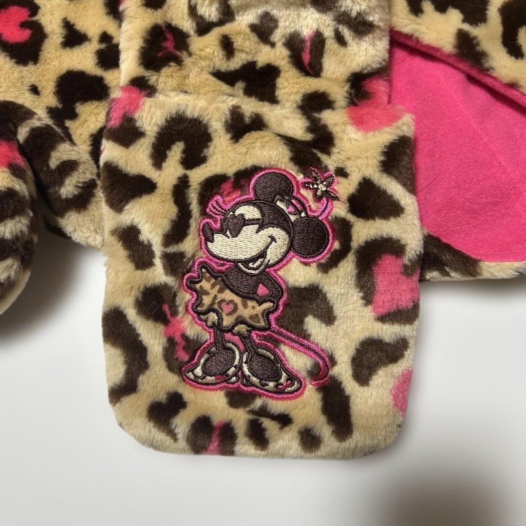 【マニー】ミニーマウス ヒョウ柄 マフラー