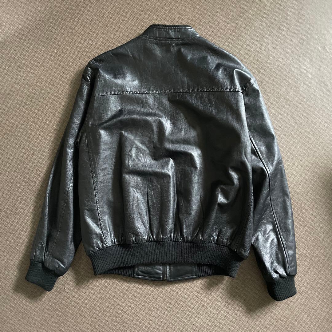 【vintage】ヴィンテージレザーボンバージャケット Lサイズ ブラック