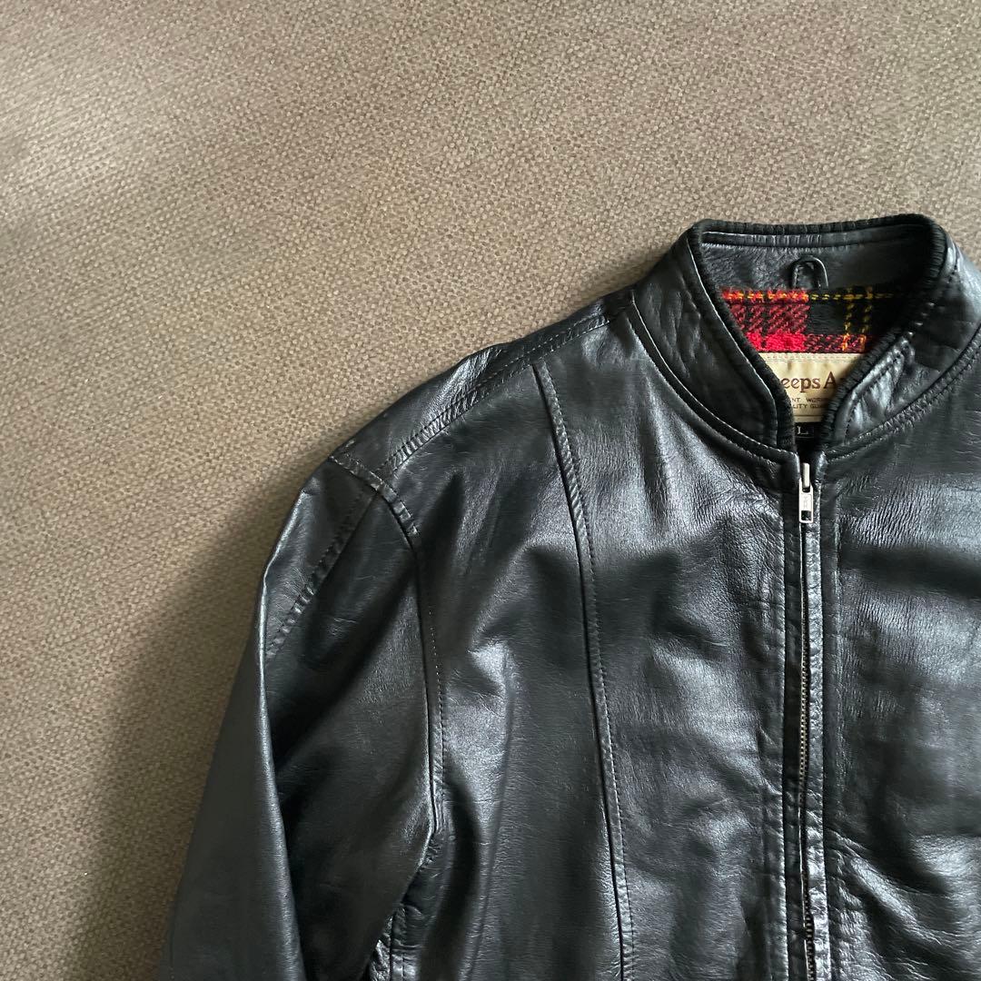 【vintage】ヴィンテージレザーボンバージャケット Lサイズ ブラック