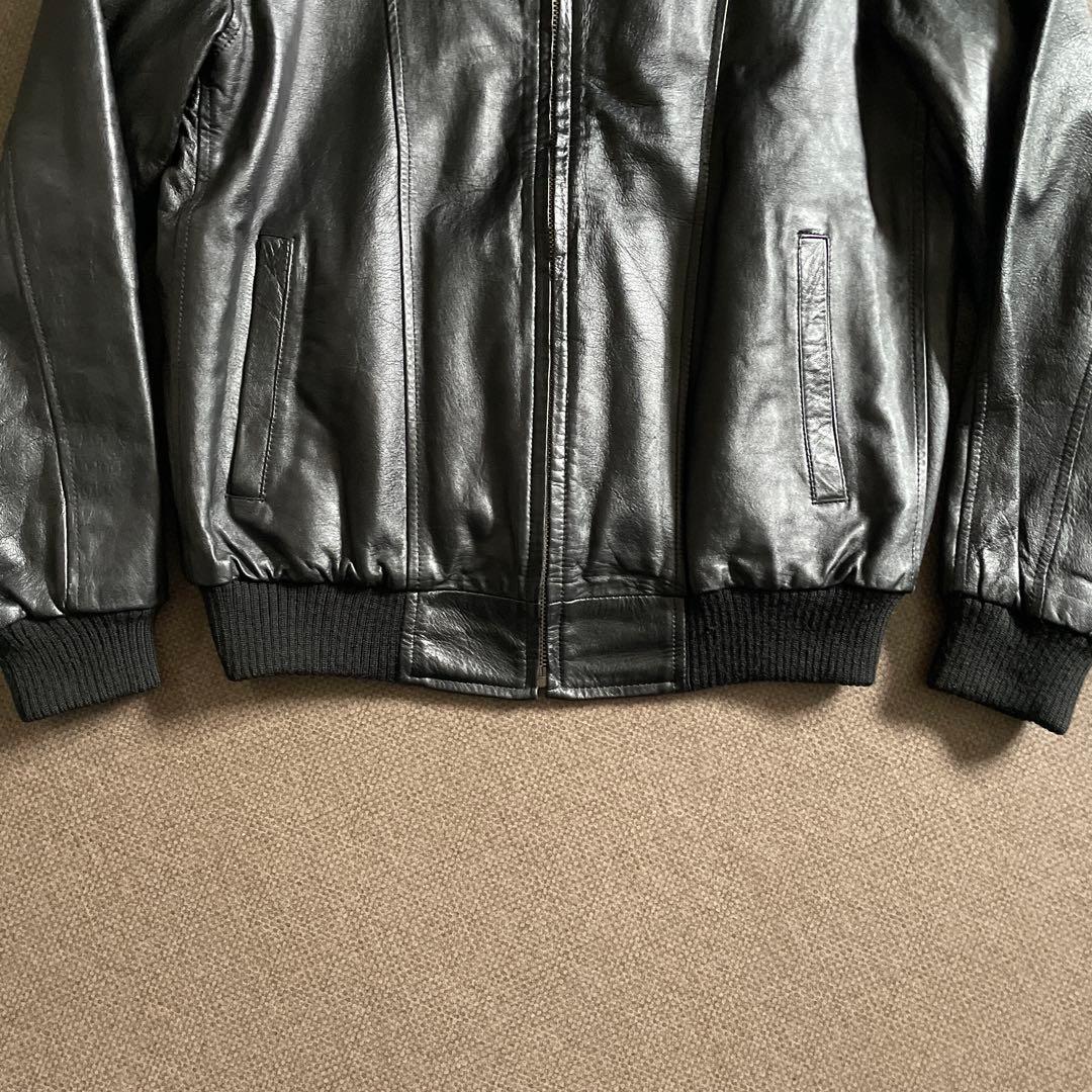 【vintage】ヴィンテージレザーボンバージャケット Lサイズ ブラック