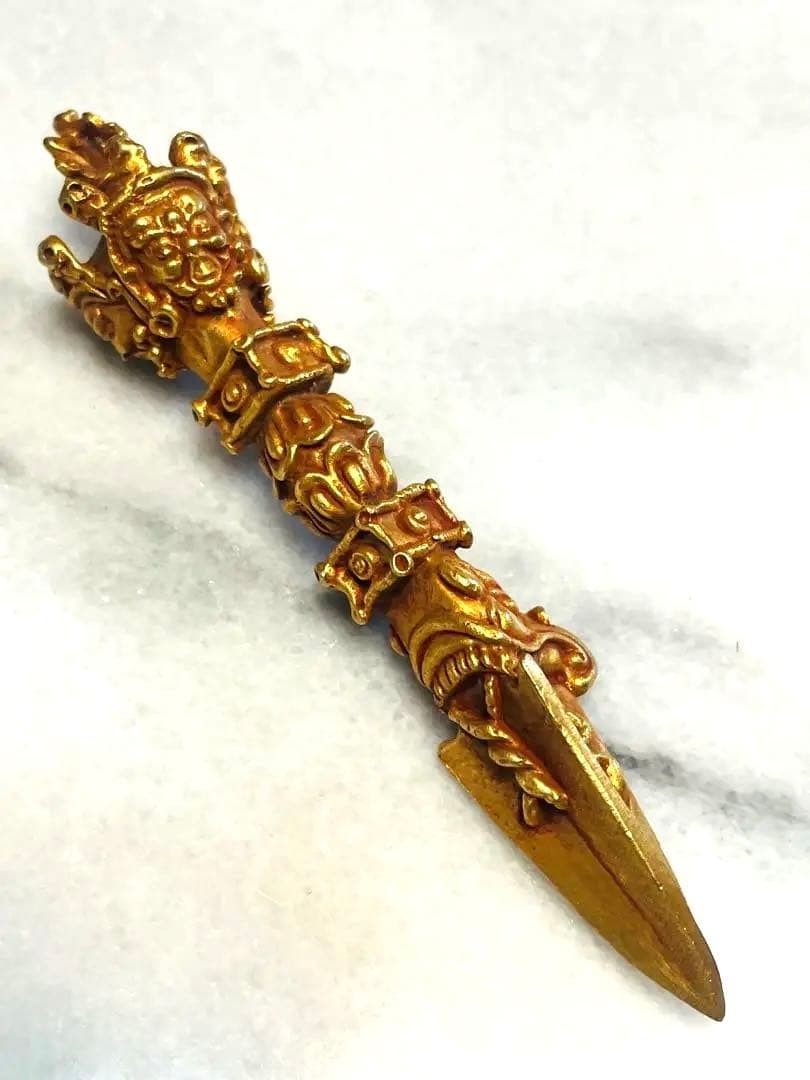 チベット密教 新品 プルパ　10㎝ 憤怒神　守護神　龍　655