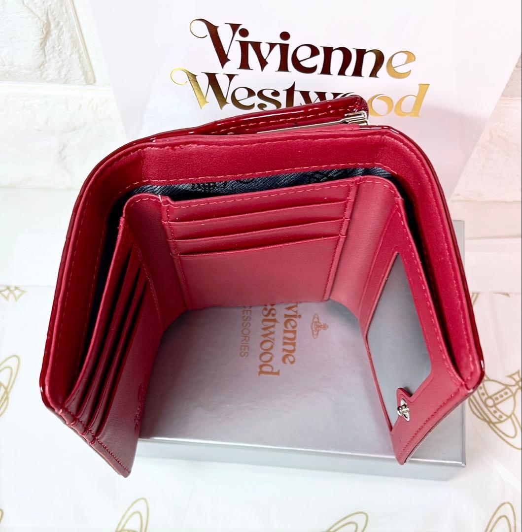 【新作内側に柄付き】Vivienne Westwood 3つ折り財布 エナメル