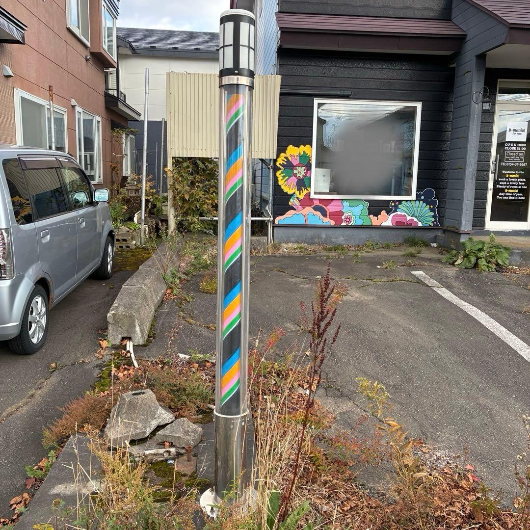 メタル製サインポール ストライプ　バーバーポール　床屋　理容　美容　おしゃれ