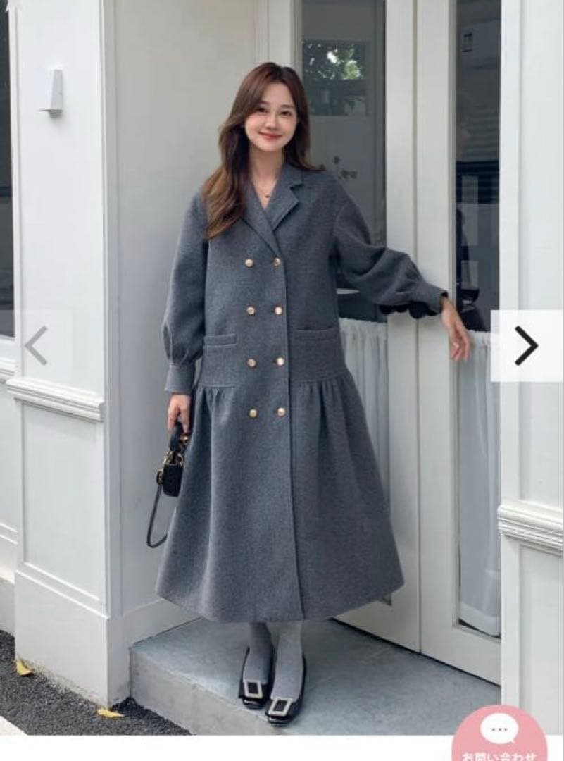 BIRTHDAY BASH グレー コールドダブルボタン ドレスコート M