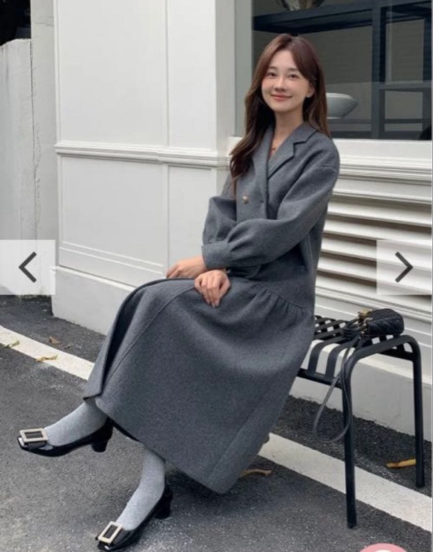 BIRTHDAY BASH グレー コールドダブルボタン ドレスコート M