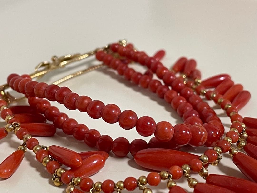 K18 赤サンゴ 珊瑚 ブローチ 飾り