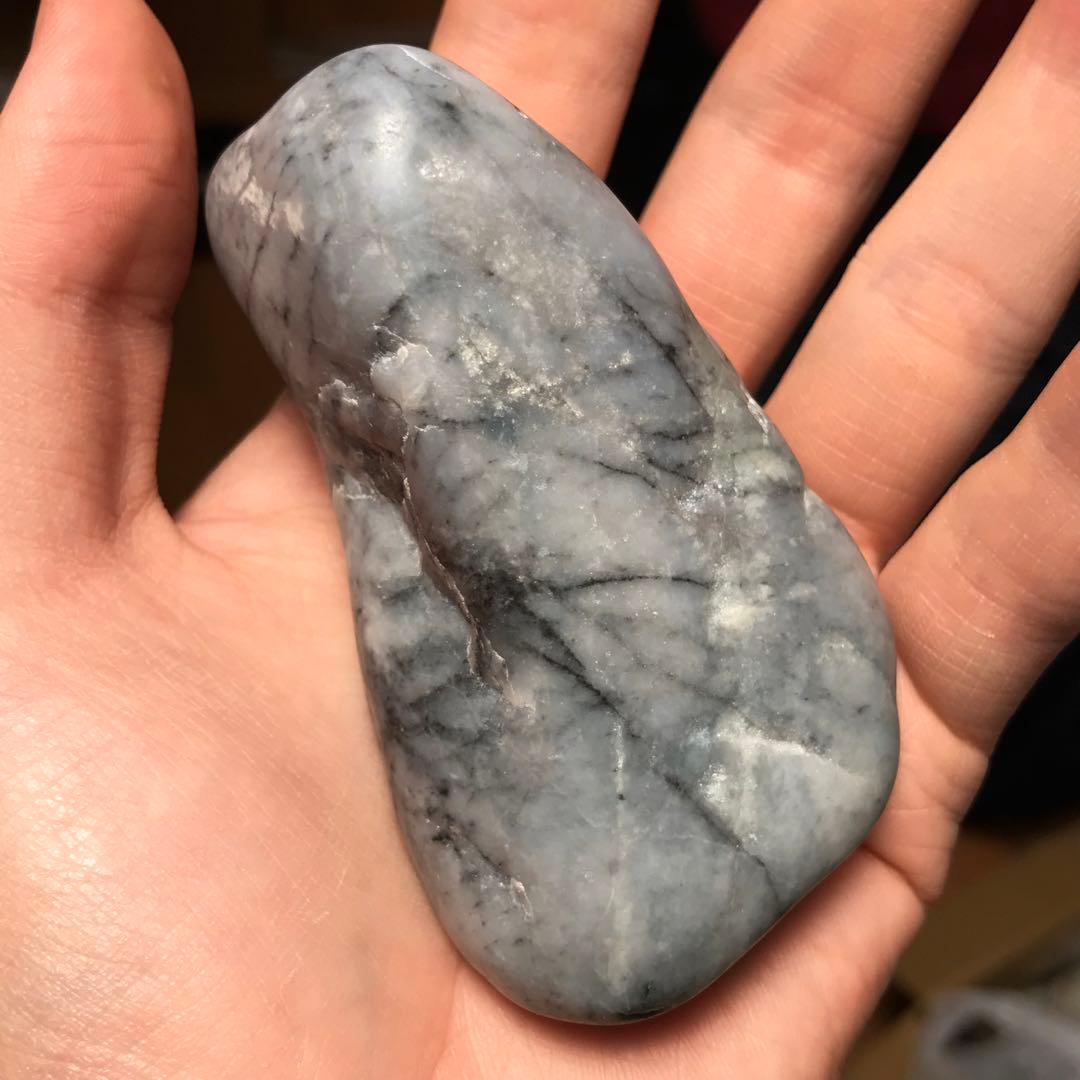 糸魚川翡翠　灰地＋糸巻き＋青　270g