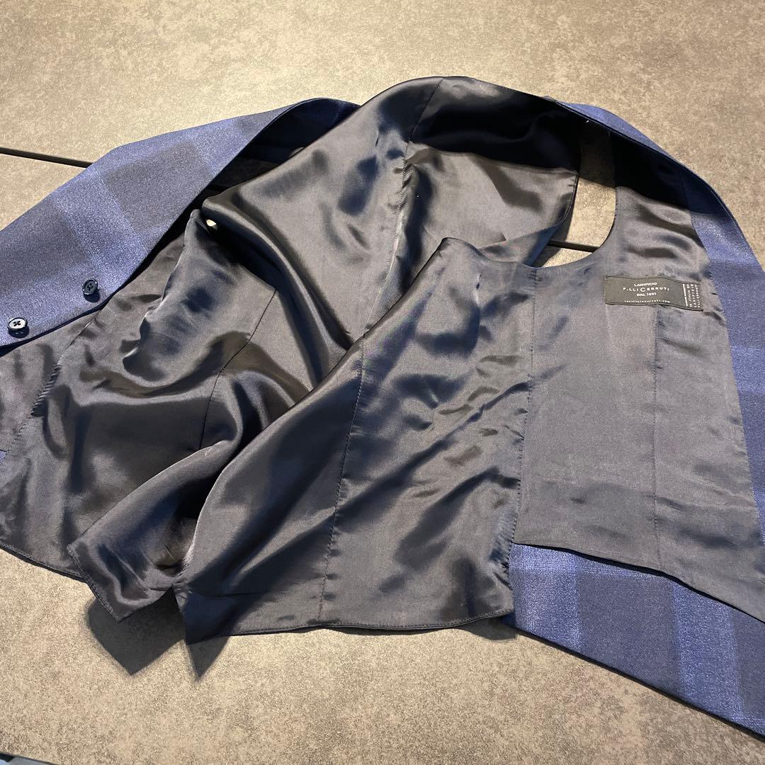 LARDINI横浜高島屋正規店購入　ジレ チェック柄 シルク混 定価82500円