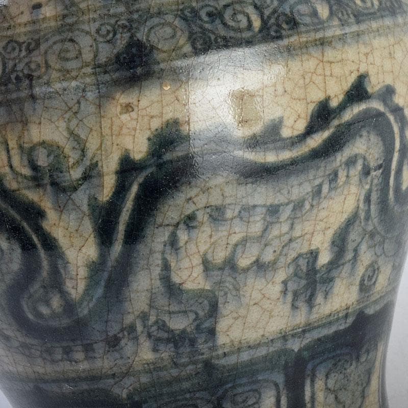 中国　安南染付　雲龍文　壷　C　9161