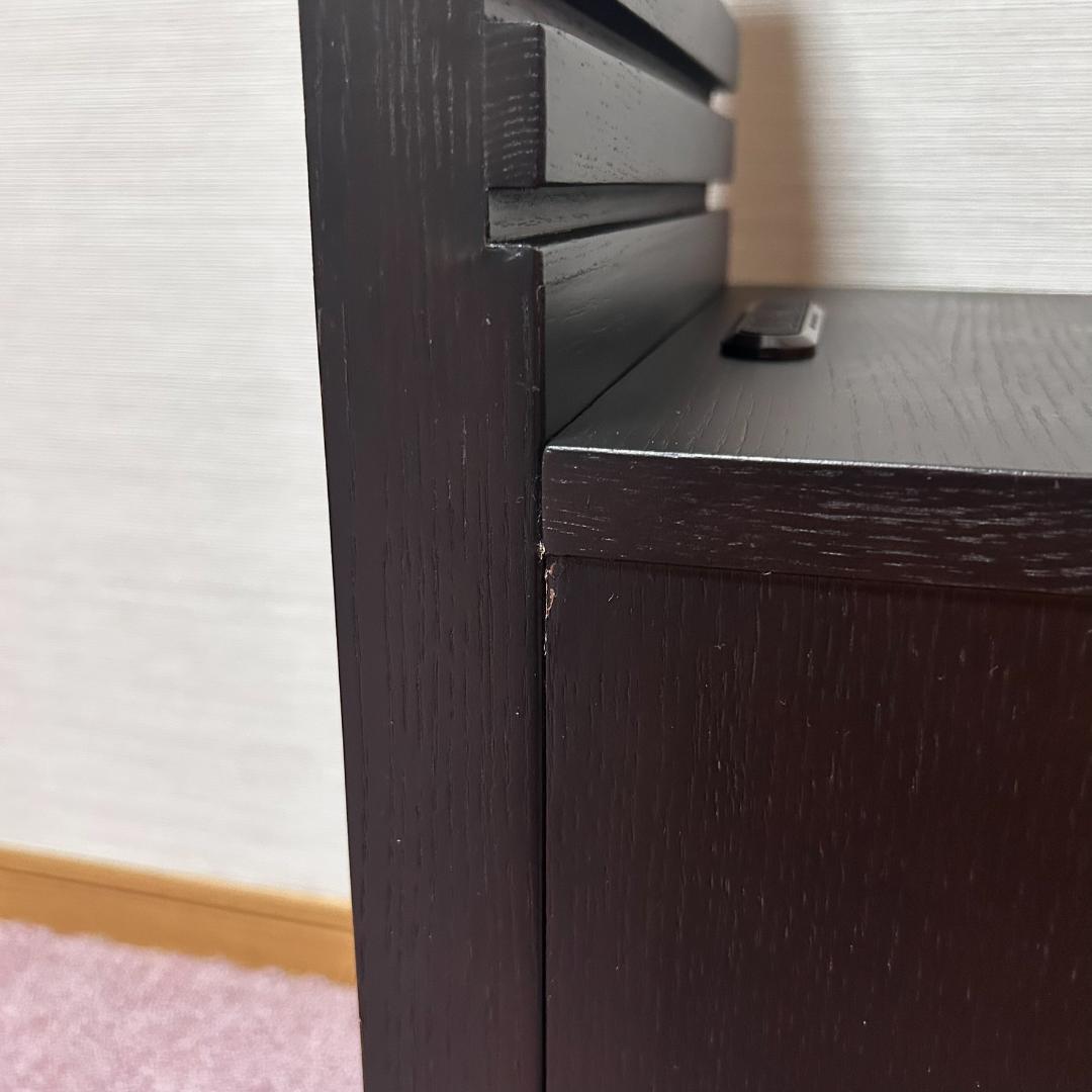 IDC　大塚家具　ナイトテーブル　棚付き　2個口　コンセント付　オーク材