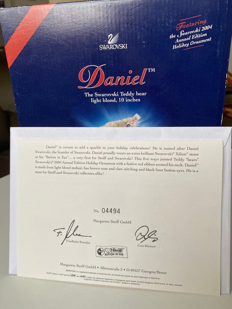 激レア 希少 Swarovski クリスマスオーナメント 2004 テディーベア