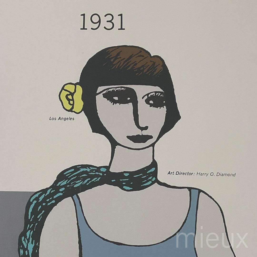 灘本唯人「1931 ロサンジェルス」シルクスクリーン サイン入 額付 中古 美品