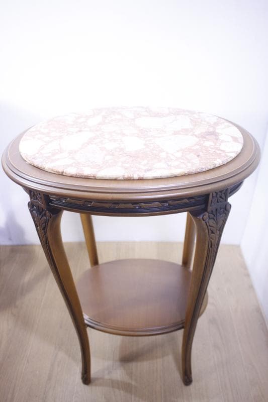 ◆イタリア製 輸入家具入荷　天板大理石　オーバル型(楕円形) サイドテーブル　③