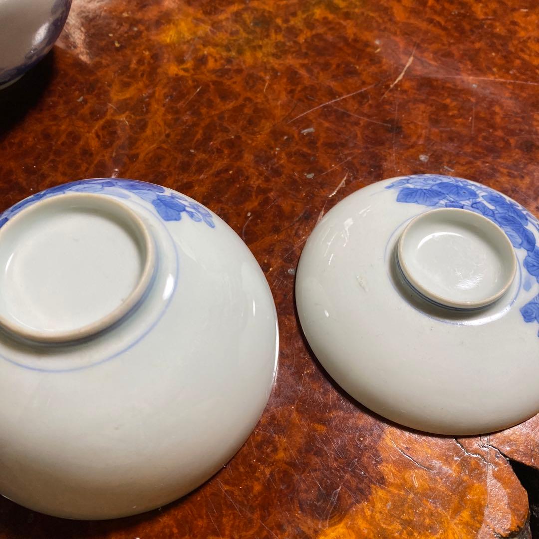 染付蓋付茶碗6客セット11cm6cm