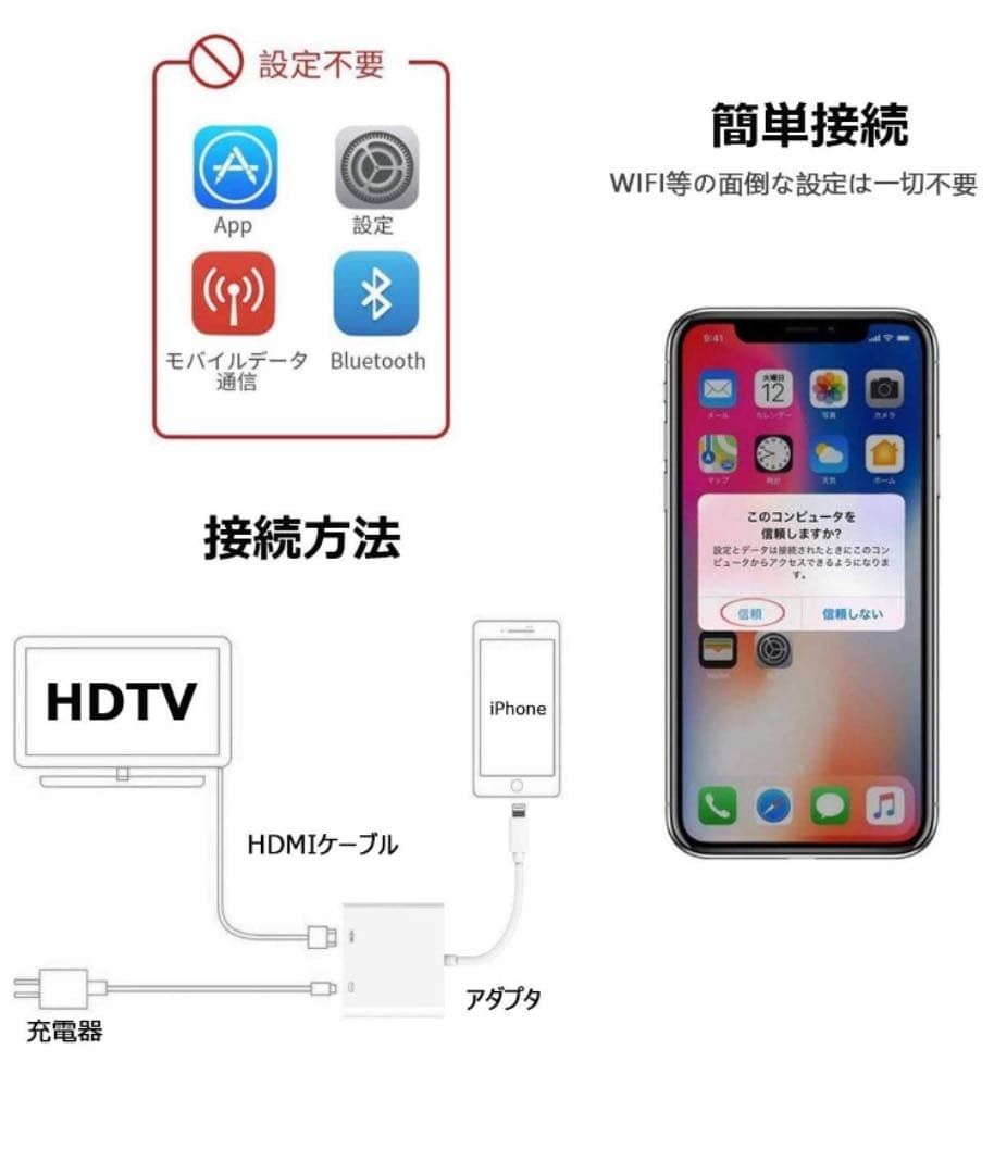 Lightning HDMI iPhone 10個セット超お得