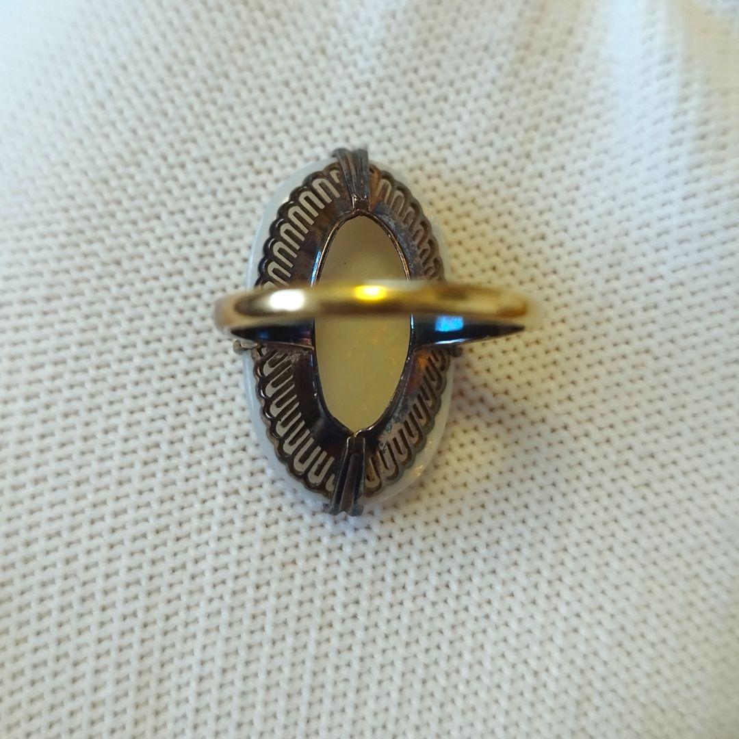 K18 オパール リング 総重量約5g 遊色あり 指輪 天然石