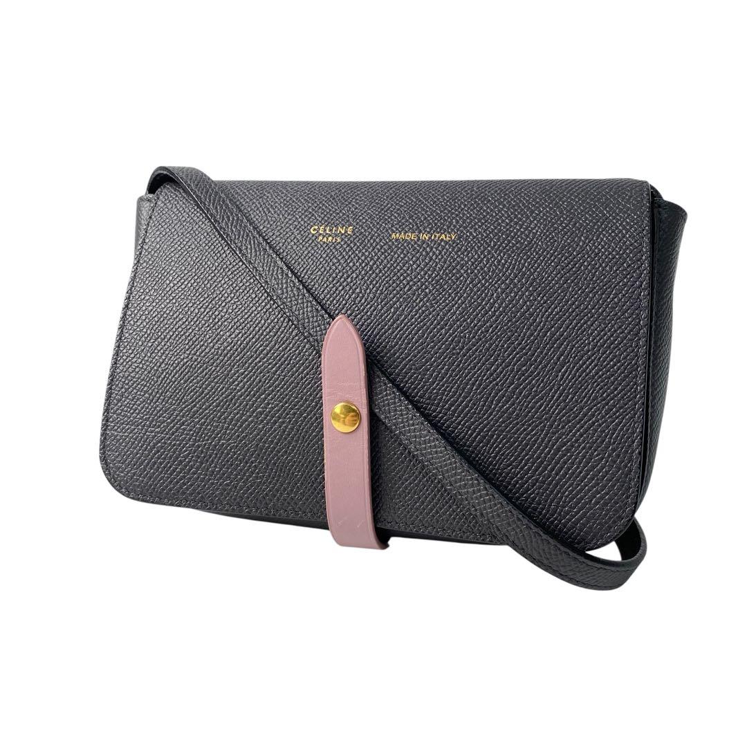 美品 セリーヌ CELINE ストラップクラッチ ショルダーバッグ ポシェット