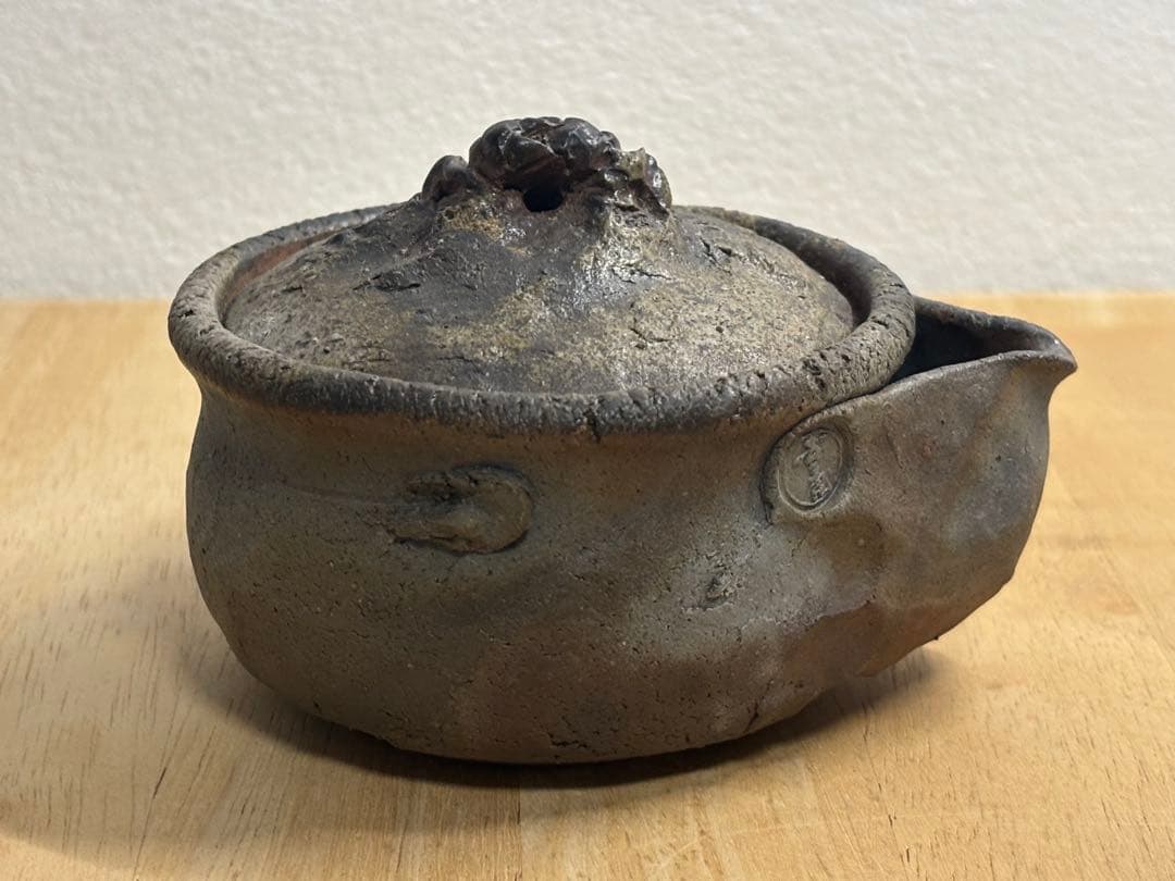 70.備前焼 宝瓶 登り窯 蟹 かに カニ 手びねり 急須