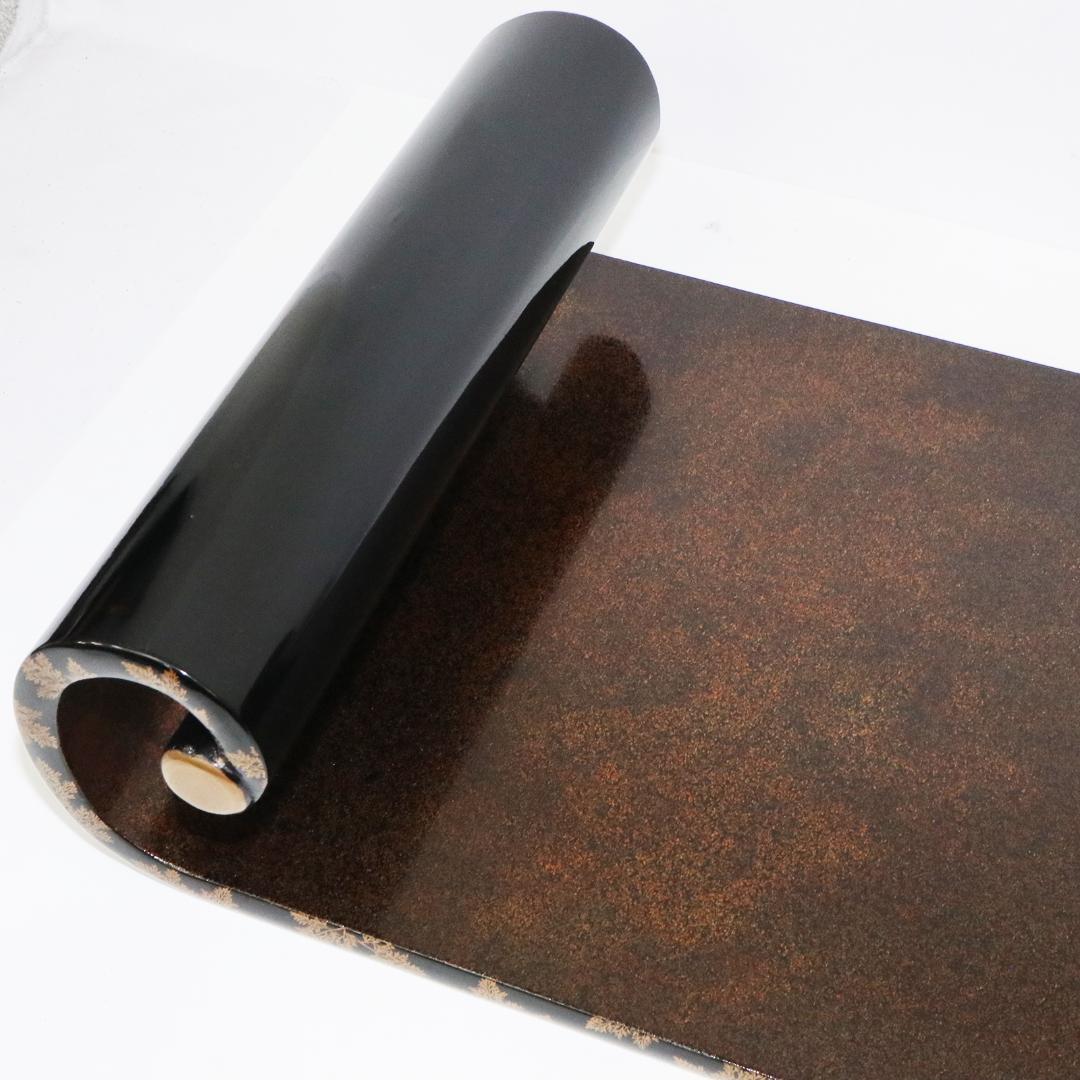 金蒔絵 黒塗 巻足 波足 花台 平卓 飾台 香炉 盆栽 木製 梨地 共箱