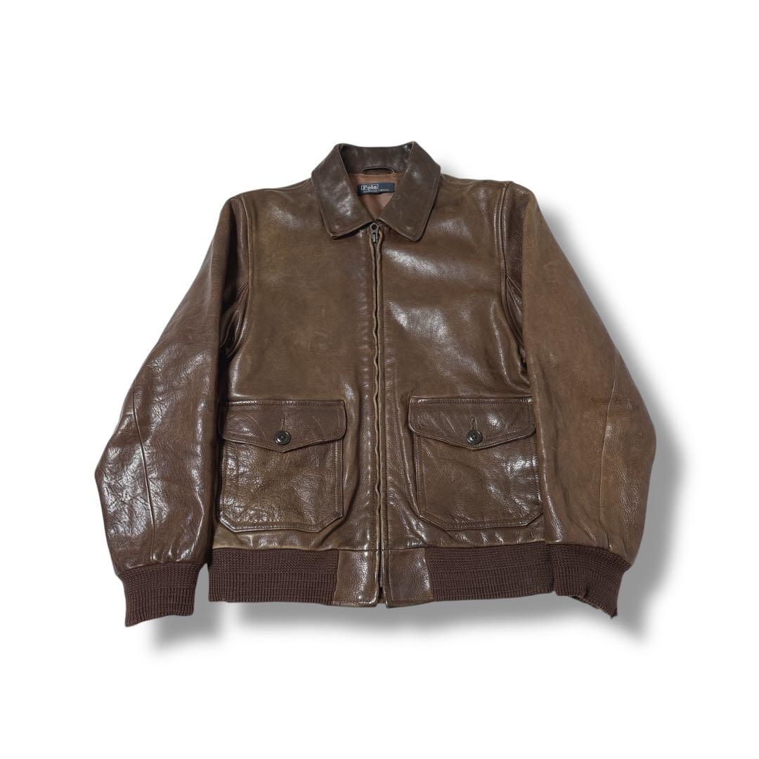 マ*ゆ様 90s ラルフローレン　a2 フライトジャケット　ブラウン　雰囲気抜群