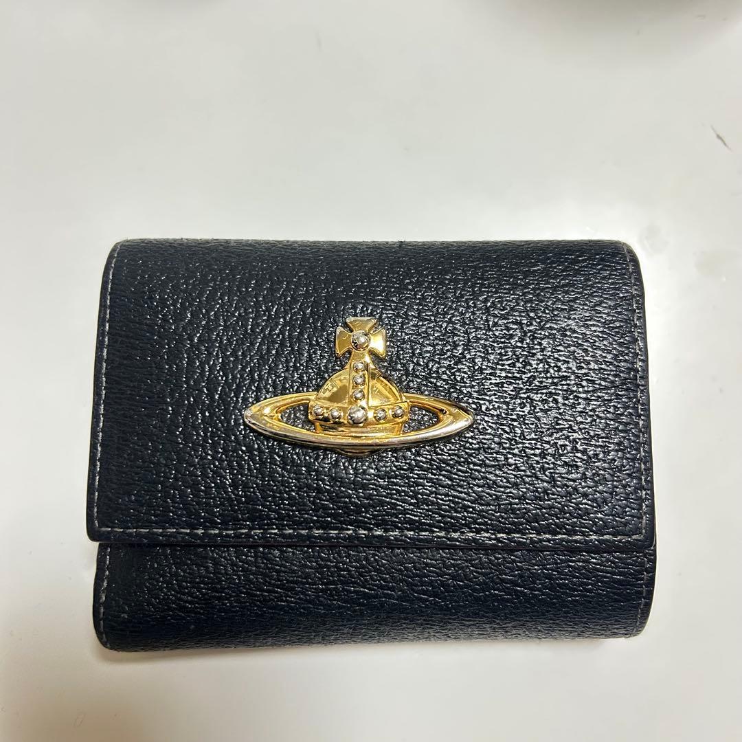 Vivienne Westwood レザー二つ折り財布 ブラック