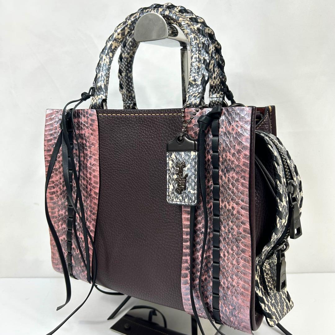 バッグ Rare Coach Rogue 25 Python Leather Bag