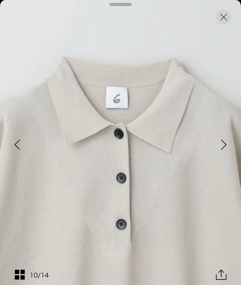 6(ROKU) ポロシャツニット