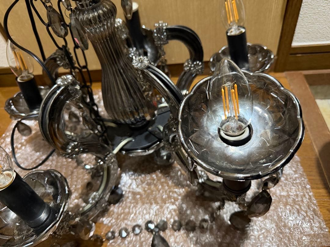 クリスタルシャンデリア 5灯 電球付き