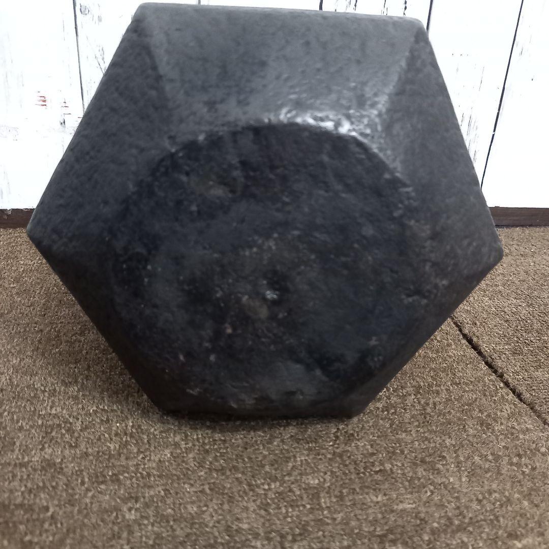 鉄製 六角形 茶釜 銅製蓋付き 時代物