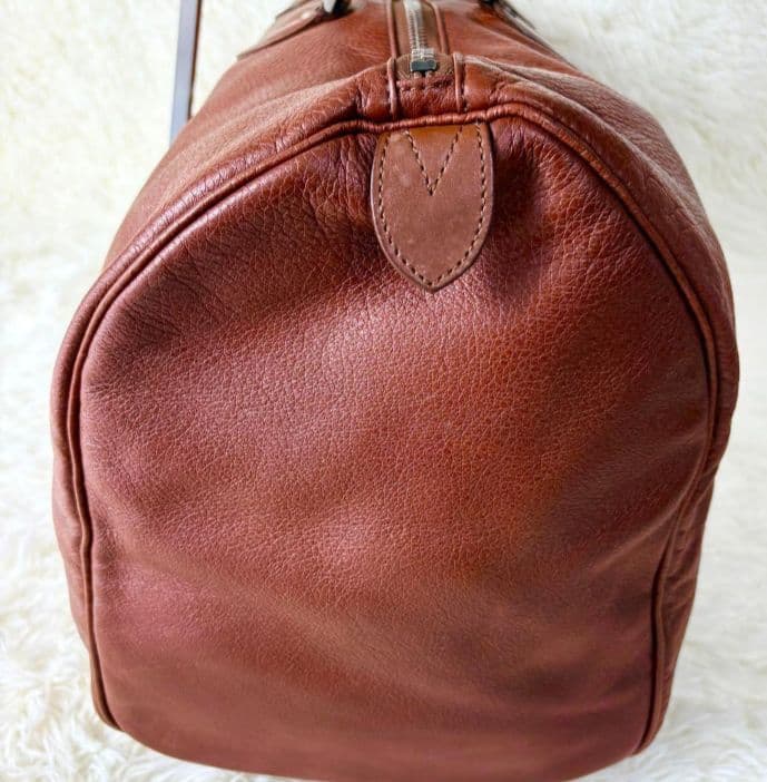 agnes b. ボストンバッグ　オールレザー　本革　茶色　鍵付き