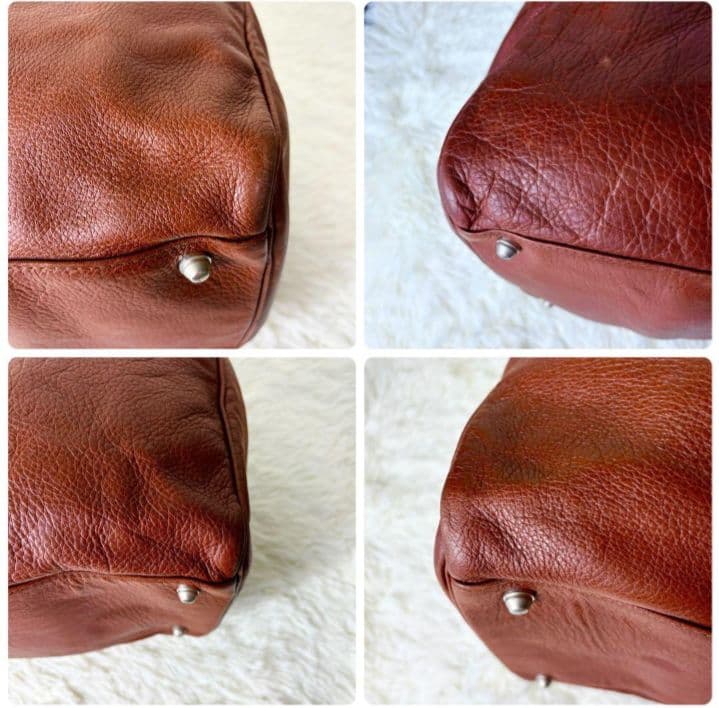 agnes b. ボストンバッグ　オールレザー　本革　茶色　鍵付き