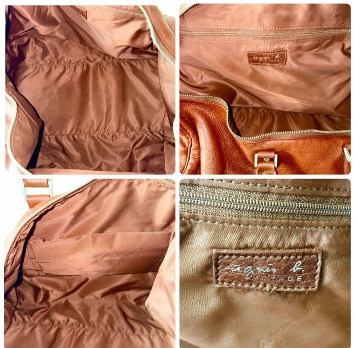 agnes b. ボストンバッグ　オールレザー　本革　茶色　鍵付き