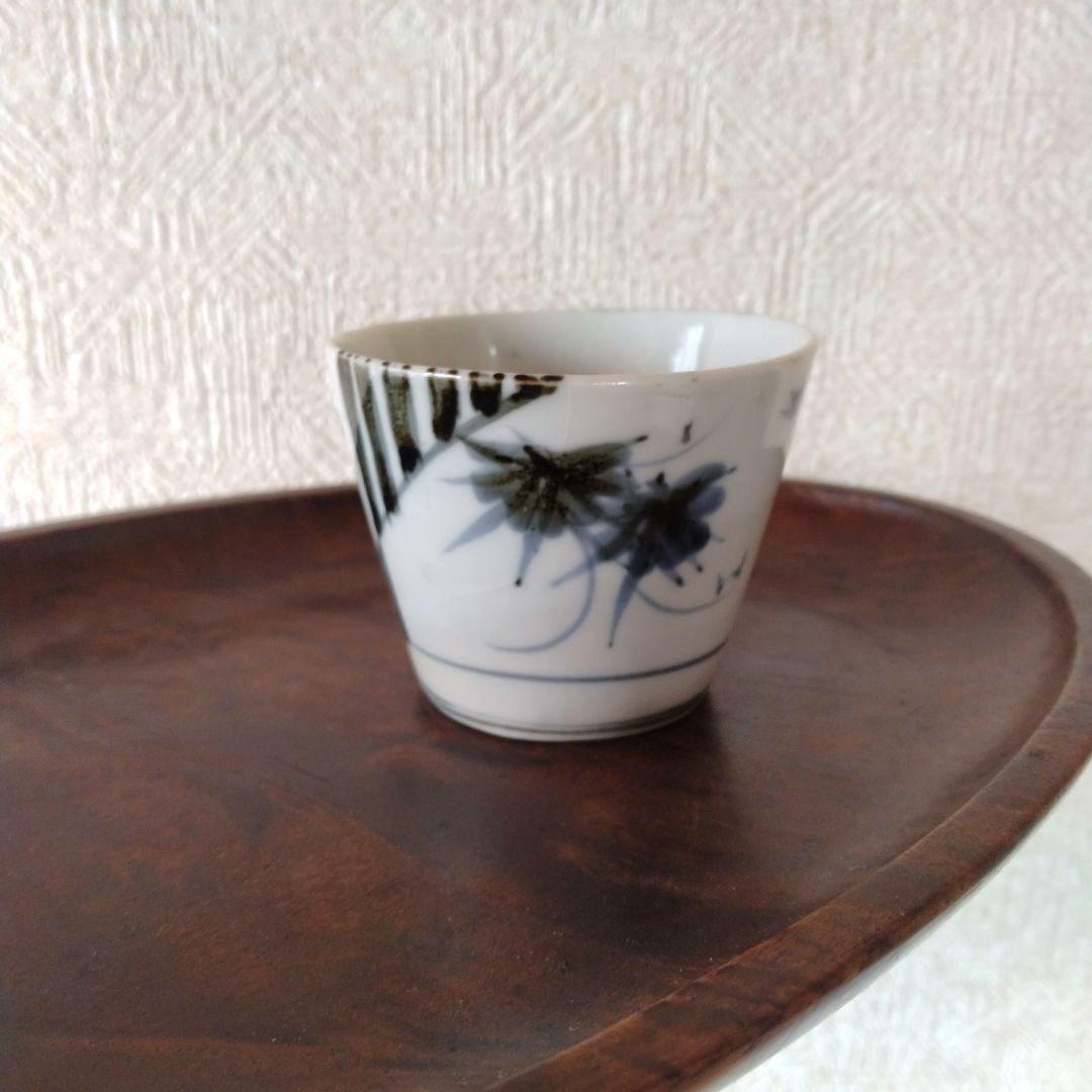 古伊万里染付枠絵に楓蕎麦猪口