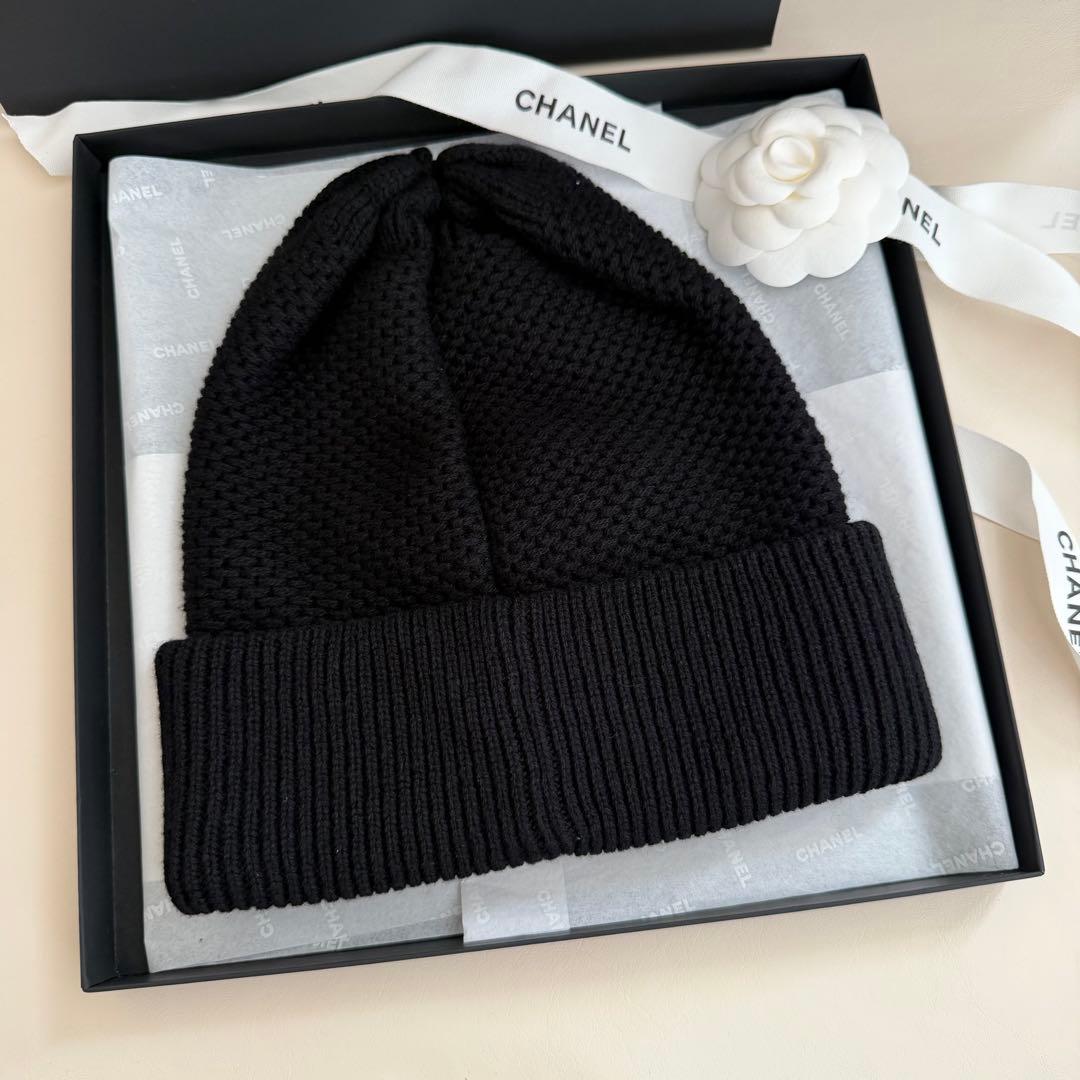 新品未使用 希少 大人気 chanelココマーク ニット帽 ブラック 黒