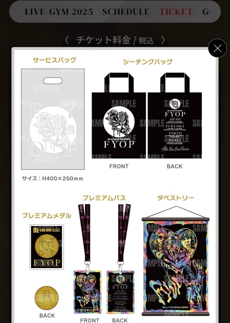B'z LIVE-GYM 2025 FYOP プレミアム席