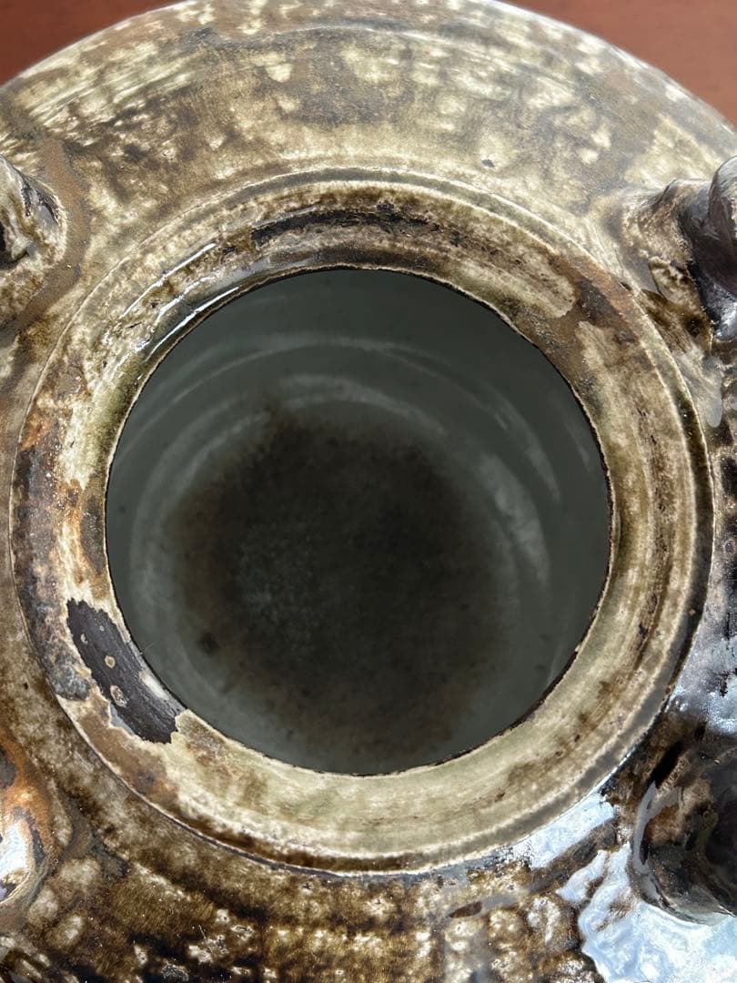 【送料無料】信楽焼　手造り　土瓶　花瓶　置物　特大