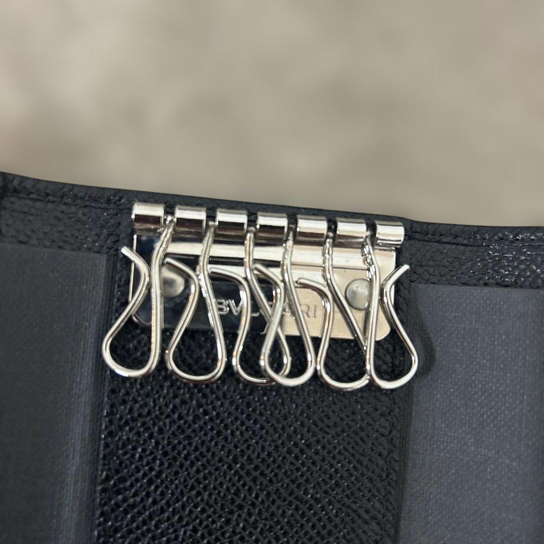 タ*ビ様 新品未使用品⭐︎BVLGARI ブラック レザー6連 キーケース